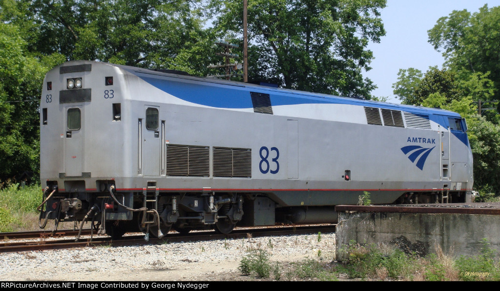 AMTK 83 sitting at the yard after an incident